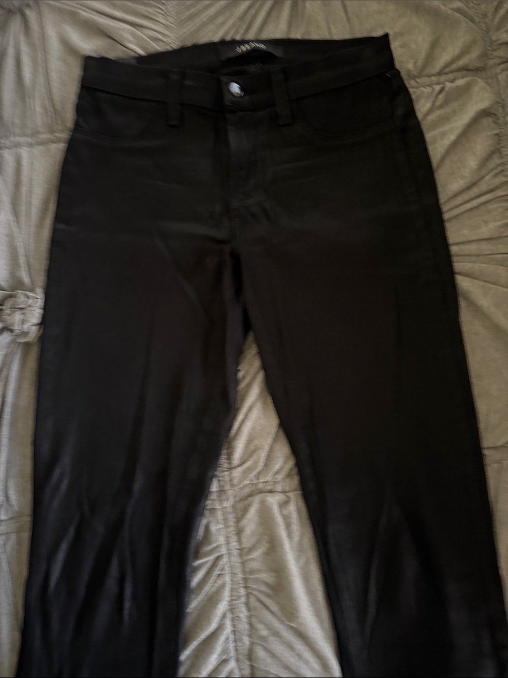 J Brand Black Coated Skinny Jeans - High Shine Finish